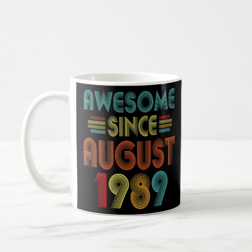 33rd Birthday Vintage Awesome Since August 1989 33 Coffee Mug