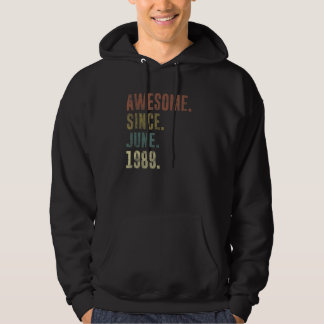 33rd Birthday Vintage Awesome Since June 1989 Hoodie