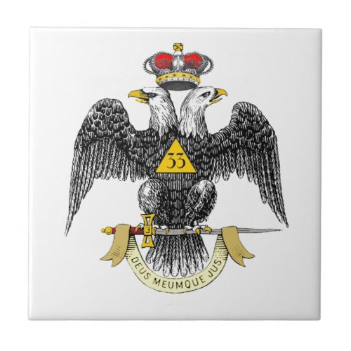 33rd Degree Scottish Rite Black Eagle Ceramic Tile