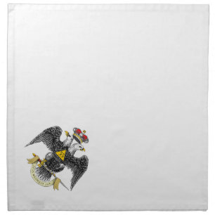 33rd Degree Scottish Rite Black Eagle Cloth Napkin
