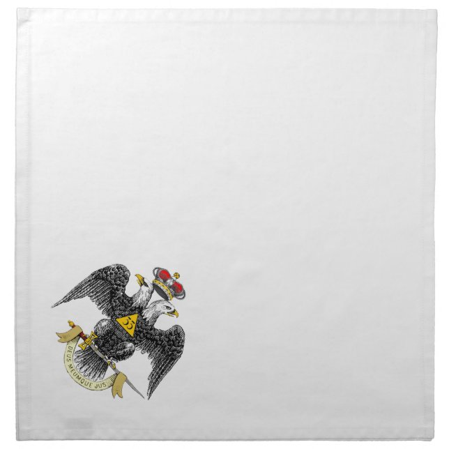 33rd Degree Scottish Rite Black Eagle Cloth Napkin (Front)