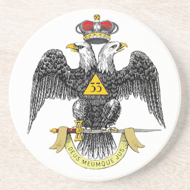 33rd Degree Scottish Rite Black Eagle Coaster (Front)