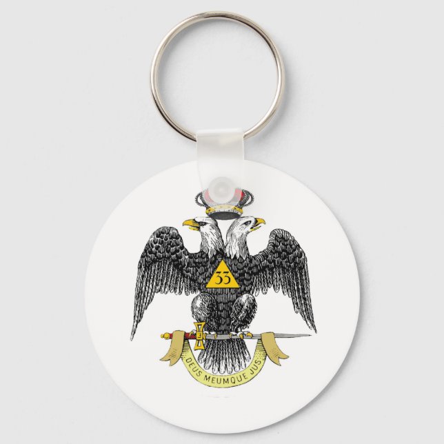 33rd Degree Scottish Rite Black Eagle Keychain (Front)