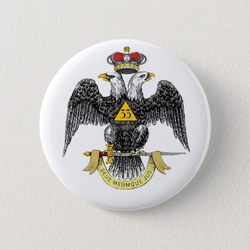 33rd Degree Scottish Rite Black Eagle Pinback Button