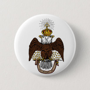 33rd Degree Scottish Rite Brown Eagle Button