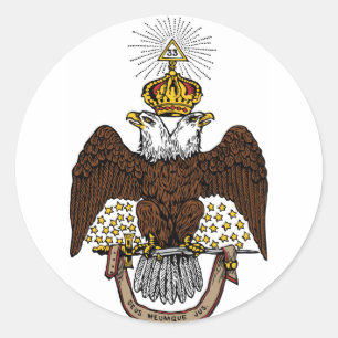 33rd Degree Scottish Rite Brown Eagle Classic Round Sticker