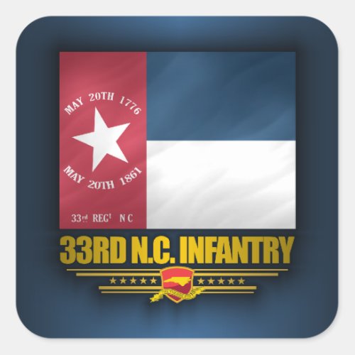 33rd North Carolina Infantry Square Sticker