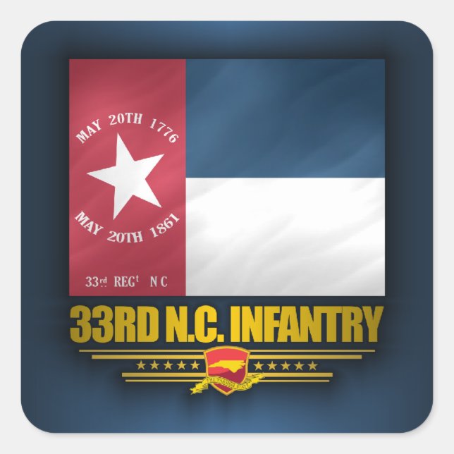 33rd North Carolina Infantry Square Sticker (Front)