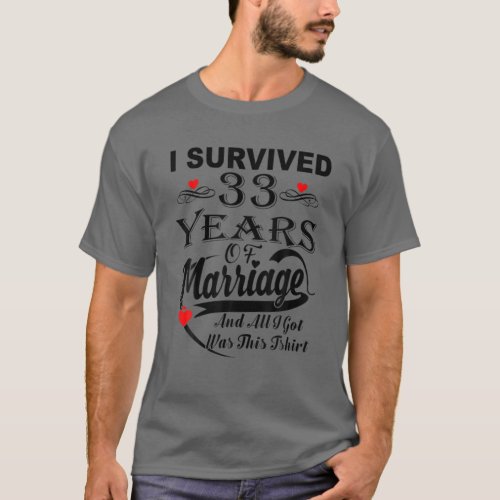 33Rd Wedding Anniversary Couples Wife Husband Her T_Shirt