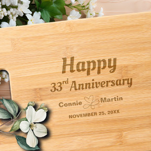 33rd Wedding Anniversary Elegant Engraved Cutting Board