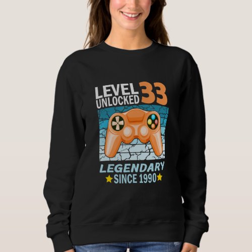 33th birthday gamer born in 1990 2 sweatshirt