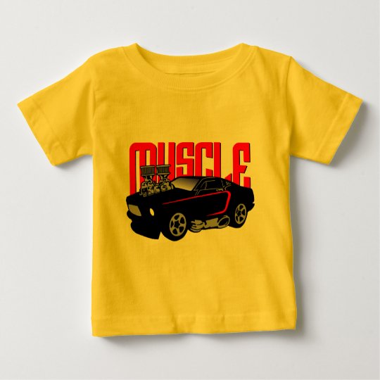 341 Cartoon Muscle Car Baby T-Shirt