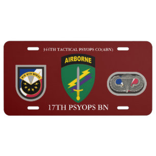 344TH TACTICAL PSYOPS CO(ABN), 17TH PSYOPS BN LICENSE PLATE