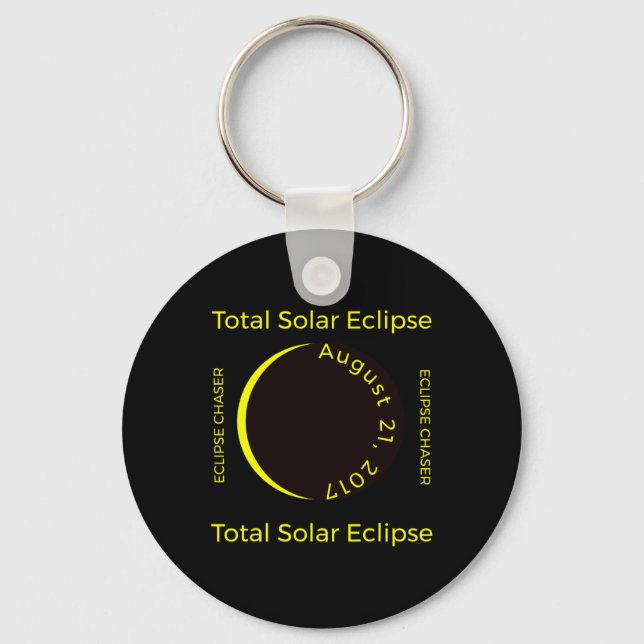 #34;eclipse Chaser#34; Total Solar Eclipse Aug 201 Keychain (Front)