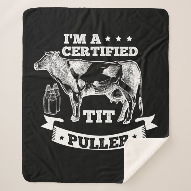 34.Im A Certified Tit Puller Sherpa Blanket (Front)