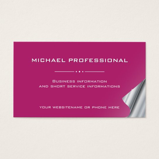 34 Modern Professional Business Card silver pink