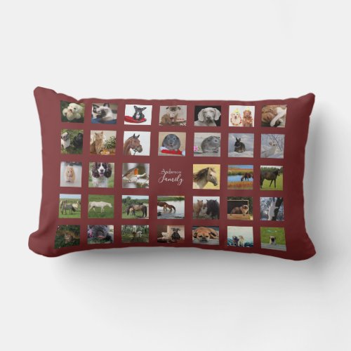 34 PHOTO COLLAGE Pillow  _ ANY COLOR
