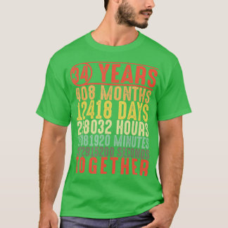 34 Year Anniversary Gifts for Her Him Couple 34th T-Shirt
