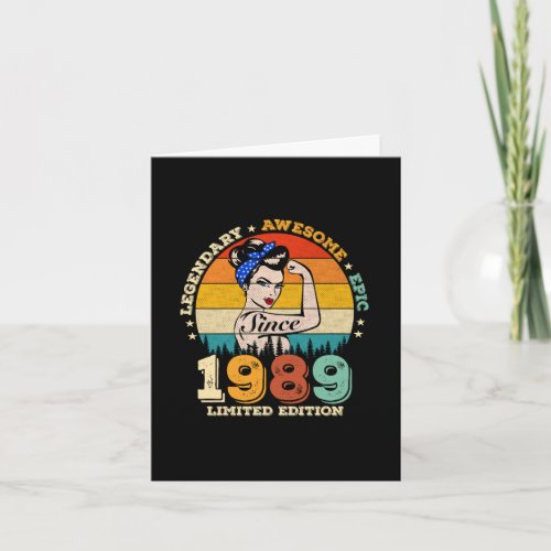 34 Year Old 1989 Vintage Gift Women 34th Birthday Card