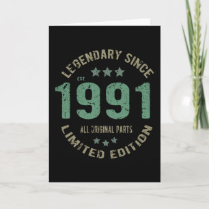34 Year Old Bday 1991 Legend 36th Birthday Gift Card