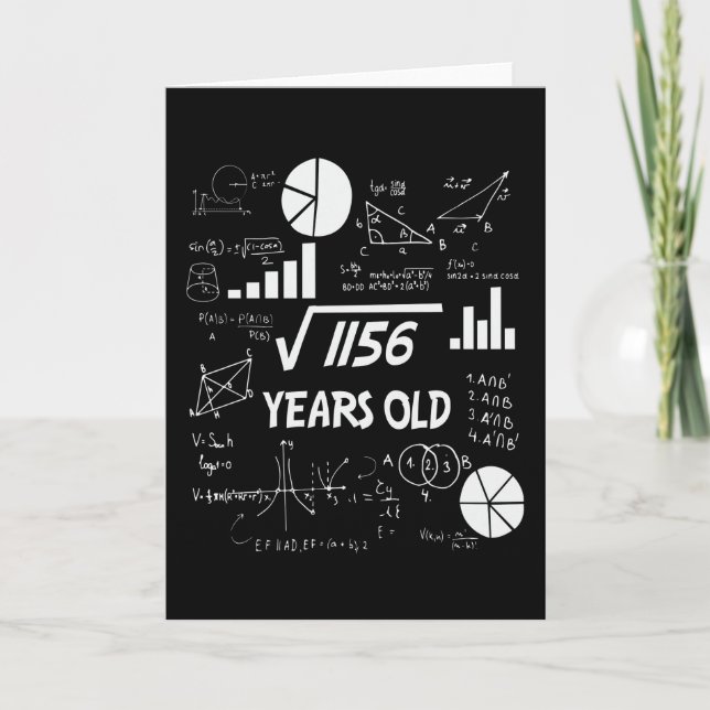 34 Year Old Bday Math Teacher 34th Birthday Gift Card (Front)