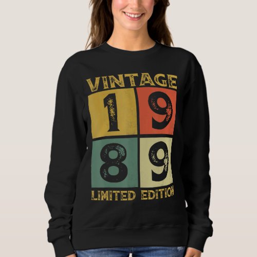 34 Year Old Gifts Vintage 1989 Limited Edition 34t Sweatshirt