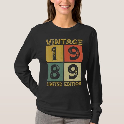 34 Year Old Gifts Vintage 1989 Limited Edition 34t T_Shirt