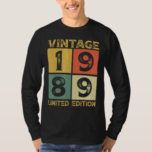 34 Year Old Gifts Vintage 1989 Limited Edition 34t T_Shirt