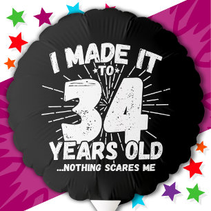 34 Year Old Sarcastic Meme Funny 34th Birthday Balloon