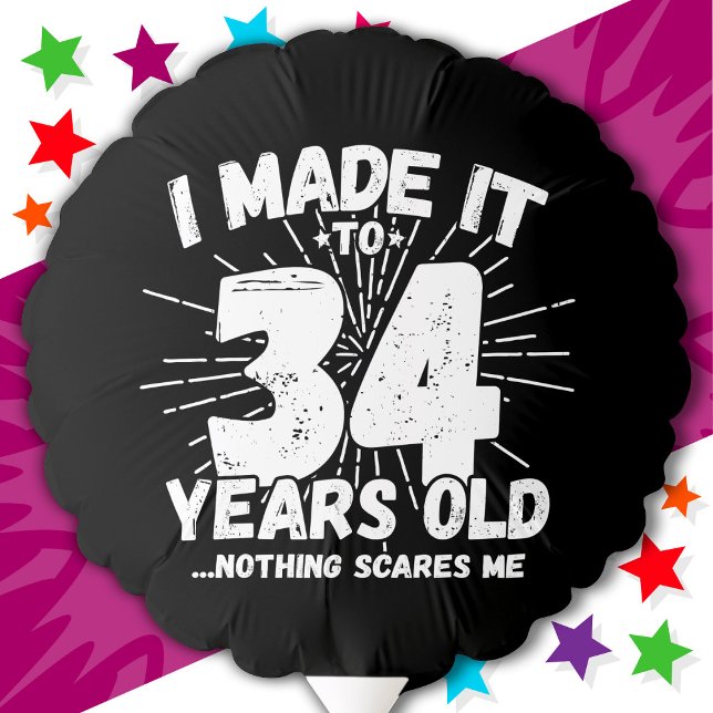 34 Year Old Sarcastic Meme Funny 34th Birthday Balloon (Creator Uploaded)