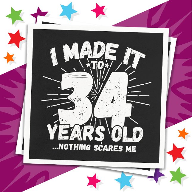 34 Year Old Sarcastic Meme Funny 34th Birthday Napkins (Creator Uploaded)