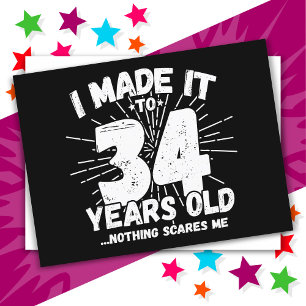 34 Year Old Sarcastic Meme Funny 34th Birthday Postcard