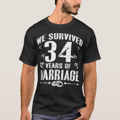 34 Years Marriage 34th Wedding Anniversary T_Shirt