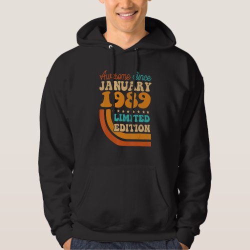 34 Years Old Born in January 1989  34th Birthday Hoodie