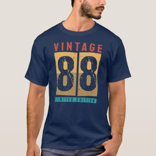 34 Years Old Vintage 1988 34th Birthday T_Shirt