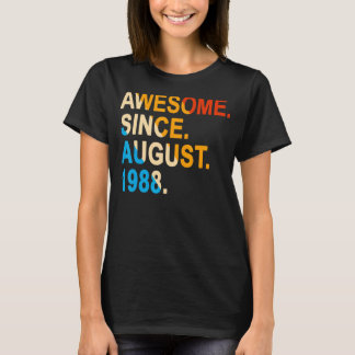 34 Years Old Vintage Awesome Since August 1988 34t T-Shirt
