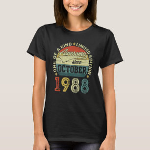 34 Yrs Old Bday Awesome Since October 1988 34th Bi T-Shirt