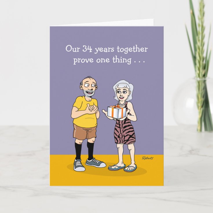 34th Anniversary Greeting Card | Zazzle