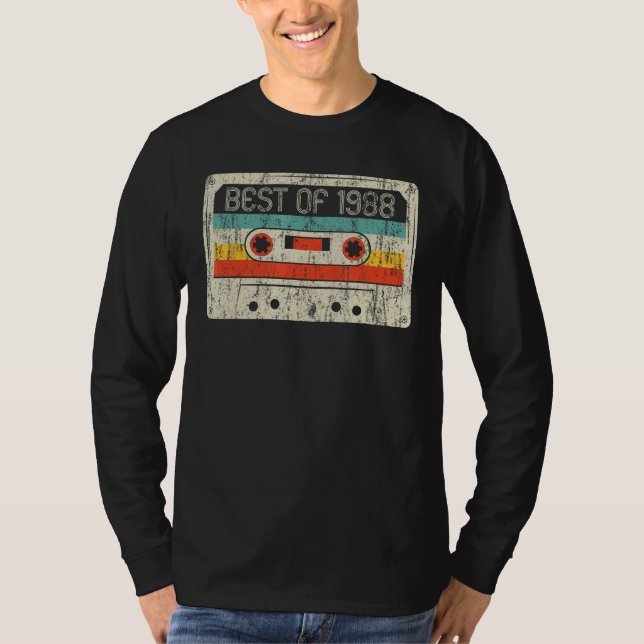 34th Birthday  Best Of 1988 Cassette Tape 34 Years T-Shirt (Front)