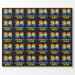 [ Thumbnail: 34th Birthday: Bold, Fun, Simple, Rainbow 34 Wrapping Paper ]