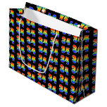 [ Thumbnail: 34th Birthday: Fun Rainbow Event Number 34 Pattern Gift Bag ]