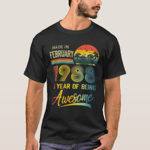 34Th Birthday Gift Vintage Retro February 1988 34 T-Shirt