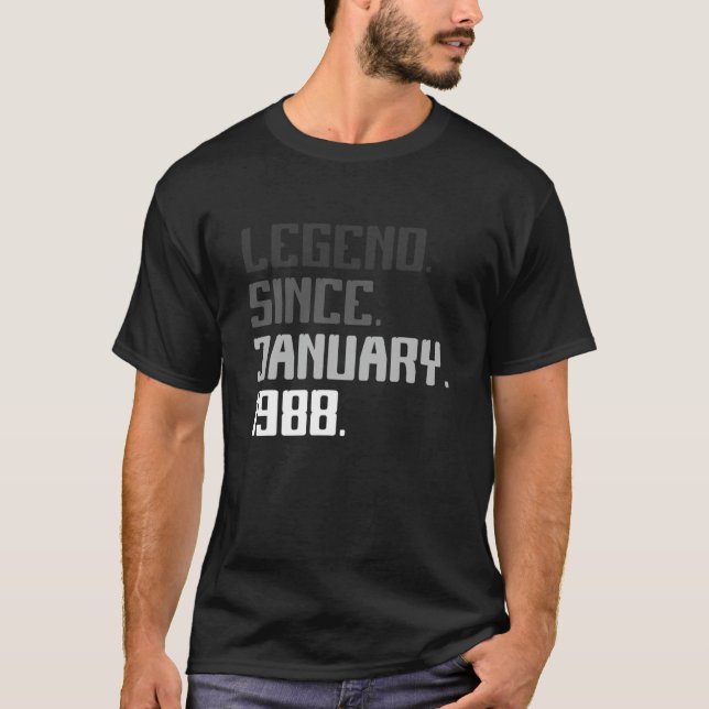 34Th Birthday Gifts 34 Years Old Legend Since Janu T-Shirt (Front)