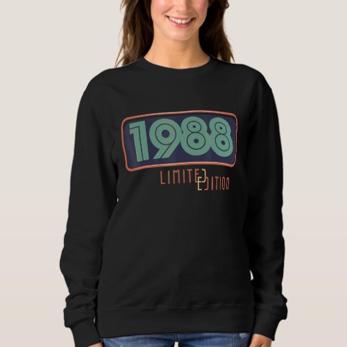34th Birthday Ladies Mens 34 Years 1988   3 Sweatshirt
