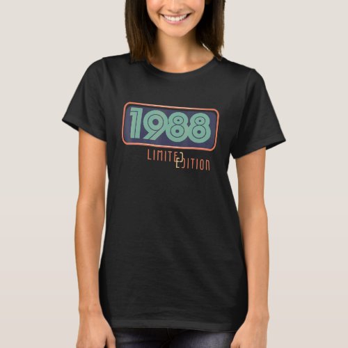 34th Birthday Ladies Mens 34 Years 1988   3 T_Shirt