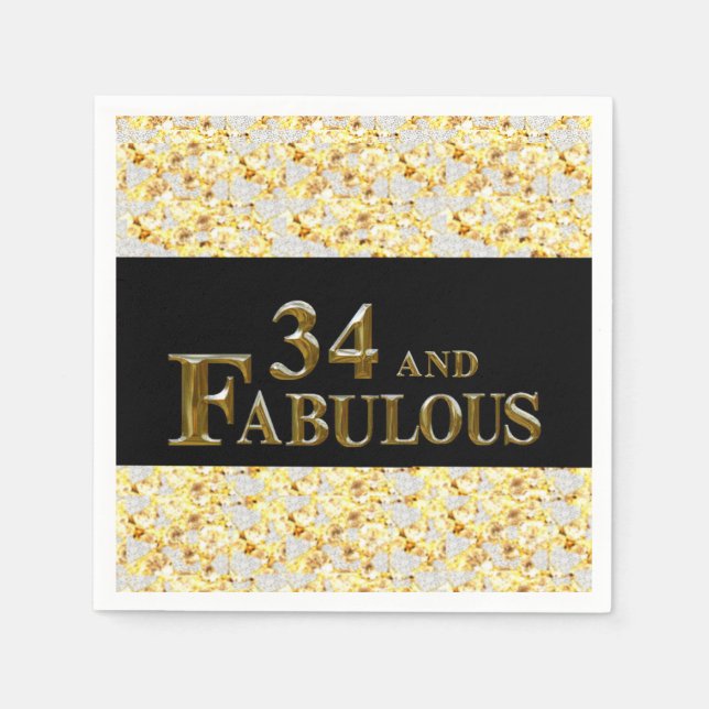 34th  Birthday  Napkins (Front)