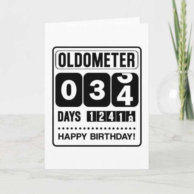 34th Birthday Oldometer Card (Front)