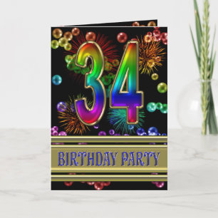 34th Birthday party Invitation
