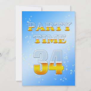 34th birthday party invitation with beer