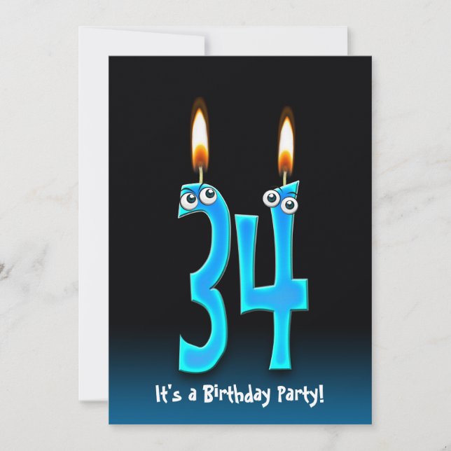 34th Birthday Party Invite (Front)